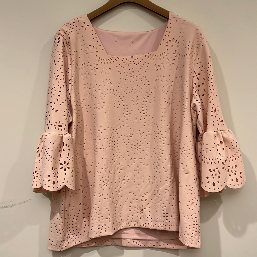 Size XL Calvin Klein Blush Pink Bell Sleeve Top